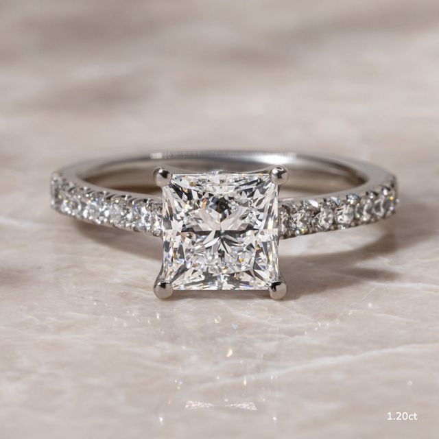Aerin Pave White Gold Flower Engagement Ring