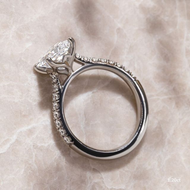 Aerin Pave White Gold Flower Engagement Ring
