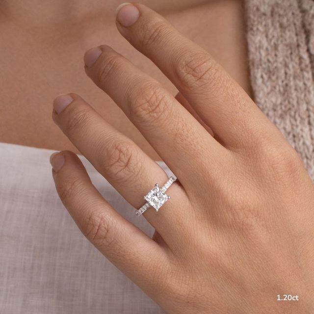 Aerin Pave White Gold Flower Engagement Ring