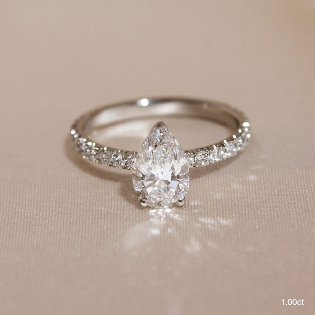 Delaila Pave Platinum Flower Engagement Ring