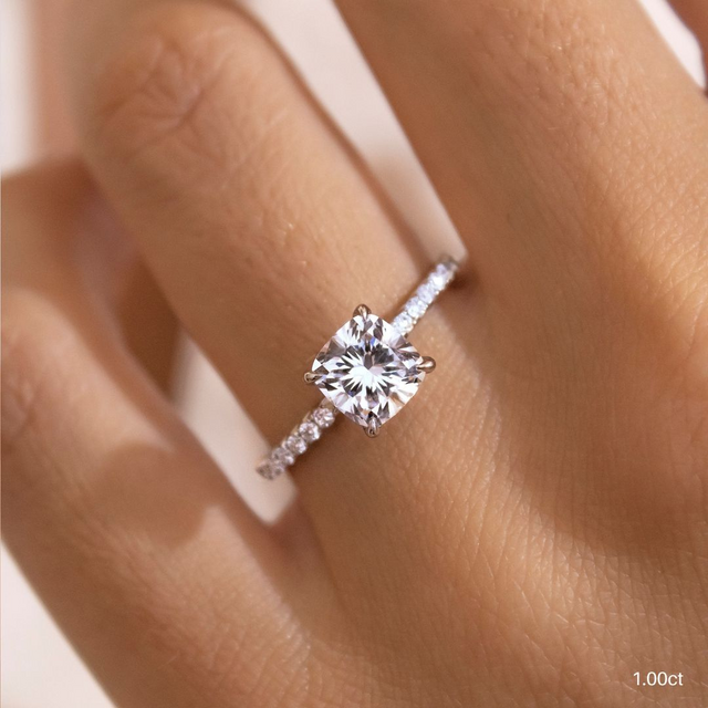 Delaila Pave White Gold Flower Engagement Ring