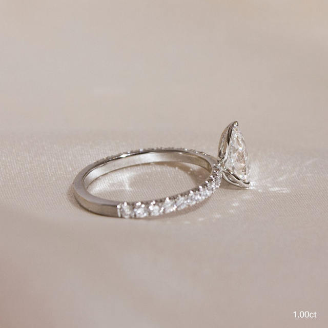 Delaila Pave Platinum Flower Engagement Ring