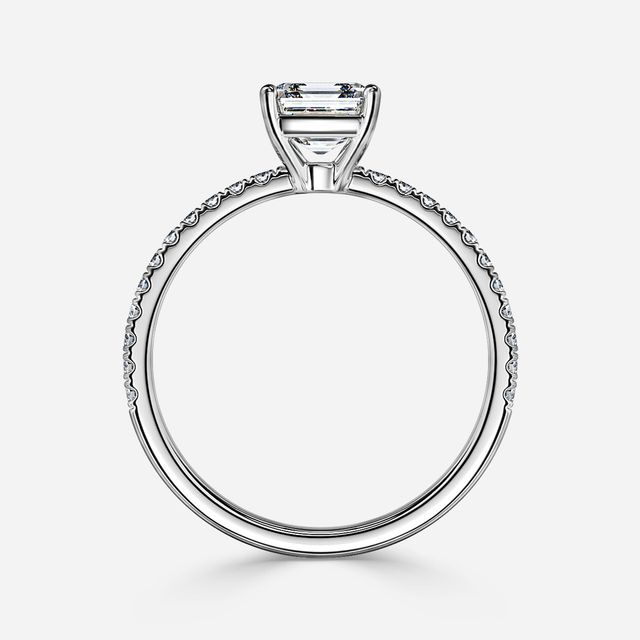 Laila White Gold Pave Engagement Ring