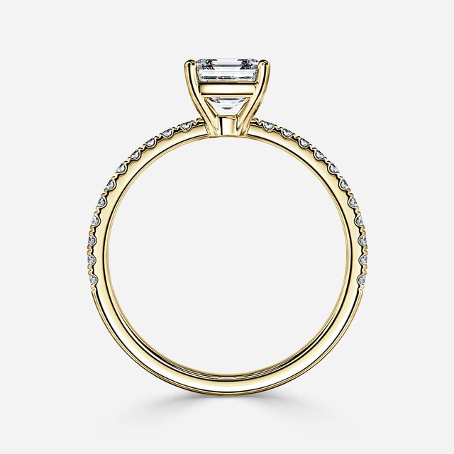 Laila Yellow Gold Pave Engagement Ring