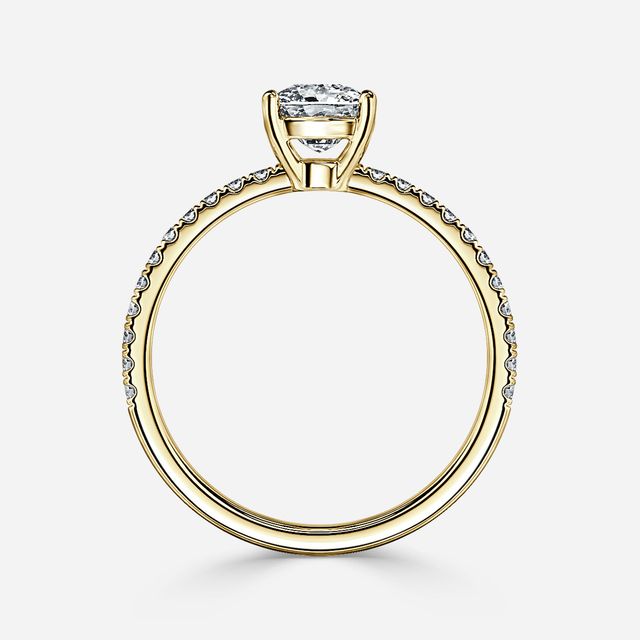 Laila Yellow Gold Pave Engagement Ring
