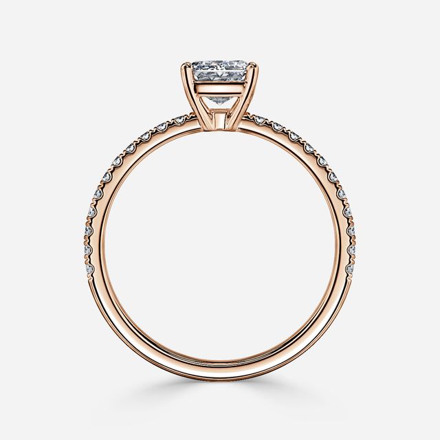 Laila Rose Gold Pave Engagement Ring