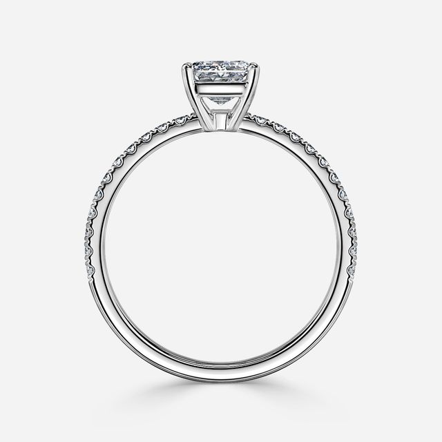 Laila White Gold Pave Engagement Ring