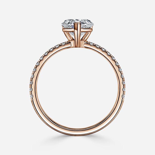 Laila Rose Gold Pave Engagement Ring