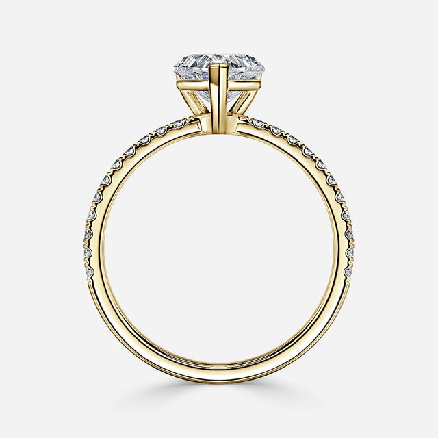 Laila Yellow Gold Pave Engagement Ring