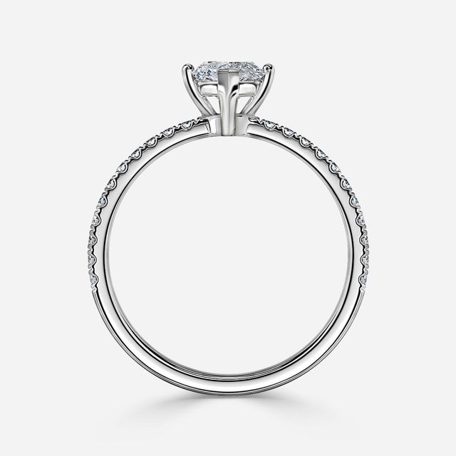 Laila White Gold Pave Engagement Ring