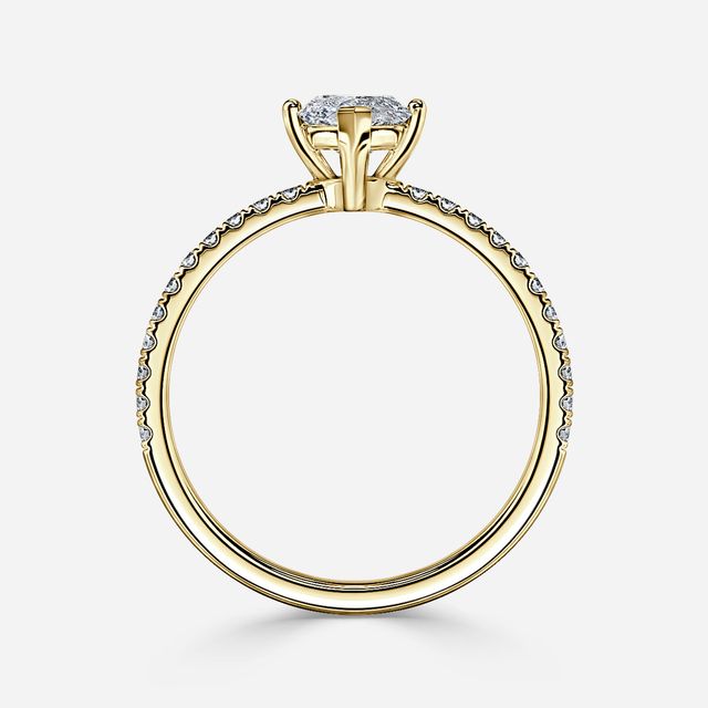 Laila Yellow Gold Pave Engagement Ring