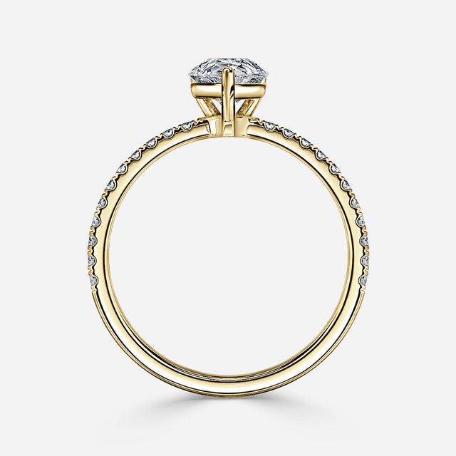 Laila Yellow Gold Pave Engagement Ring