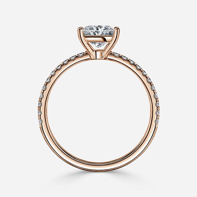 Laila Rose Gold Pave Engagement Ring