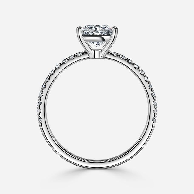 Laila White Gold Pave Engagement Ring