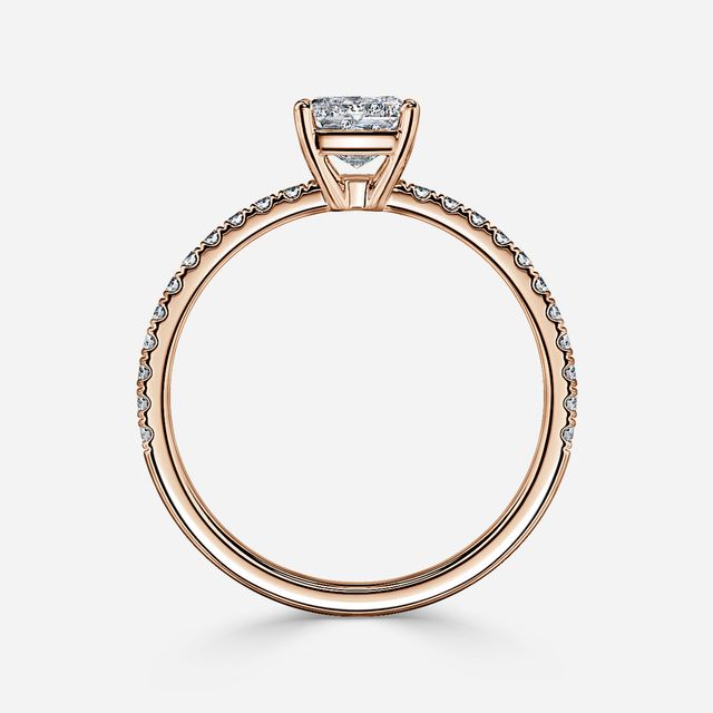 Laila Rose Gold Pave Engagement Ring