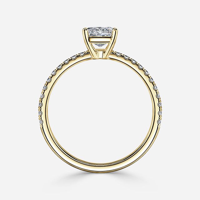 Laila Yellow Gold Pave Engagement Ring