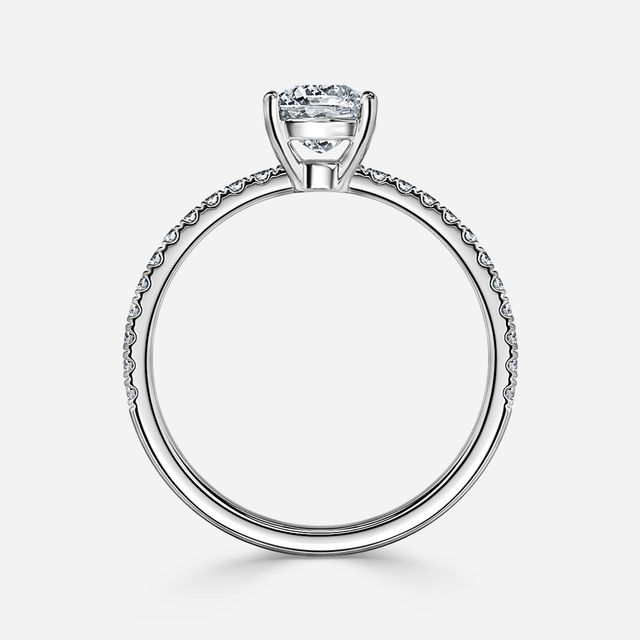 Laila White Gold Pave Engagement Ring