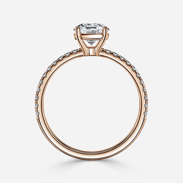 Laila Rose Gold Pave Engagement Ring