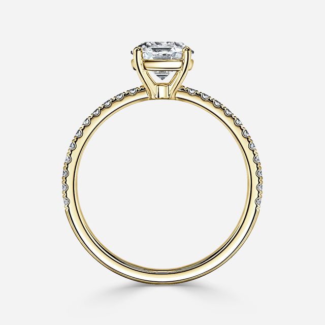Laila Yellow Gold Pave Engagement Ring