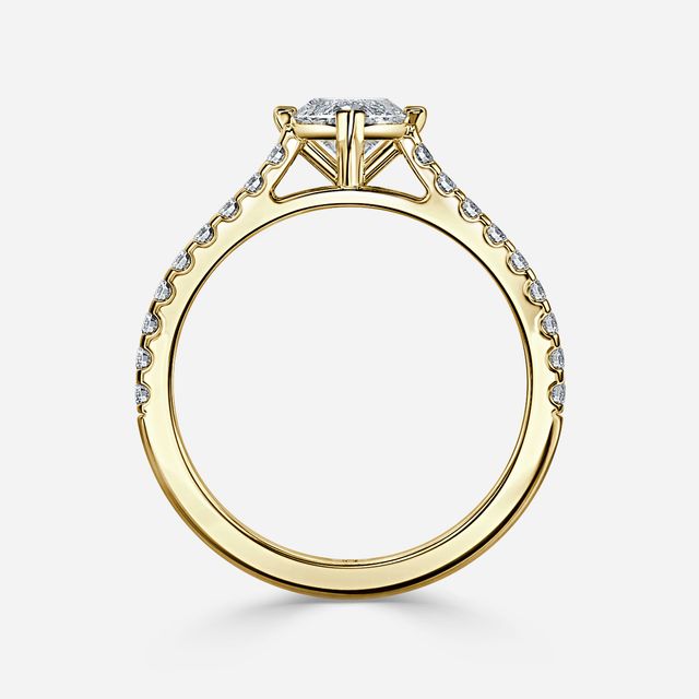 Avery Pavé Yellow Gold Engagement Ring