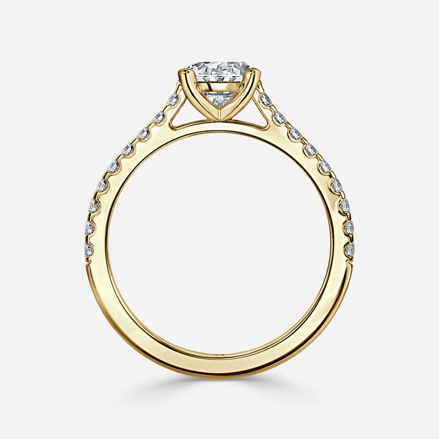 Avery Pavé Yellow Gold Engagement Ring