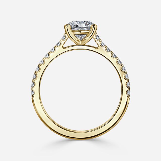 Avery Pavé Yellow Gold Engagement Ring