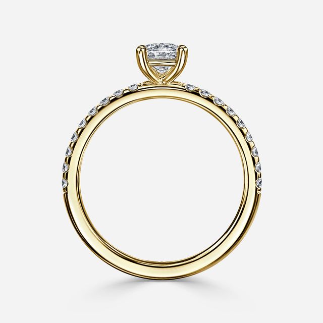 Jessica Yellow Gold Pave Engagement Ring