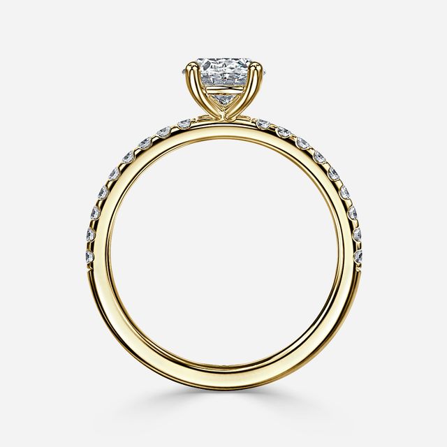 Jessica Yellow Gold Pave Engagement Ring