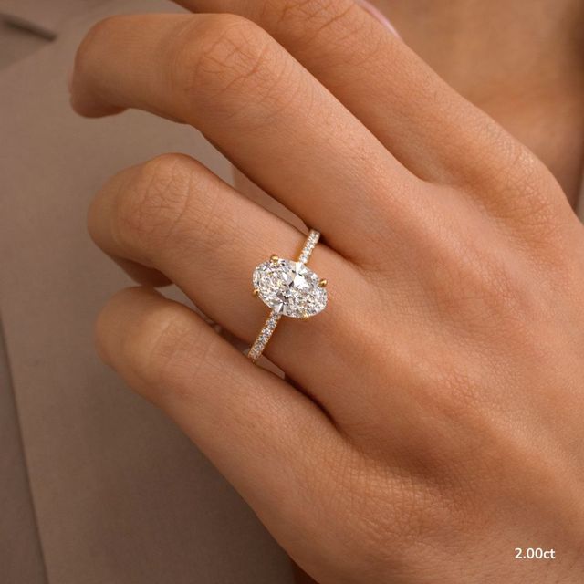 Jessica Yellow Gold Pave Engagement Ring