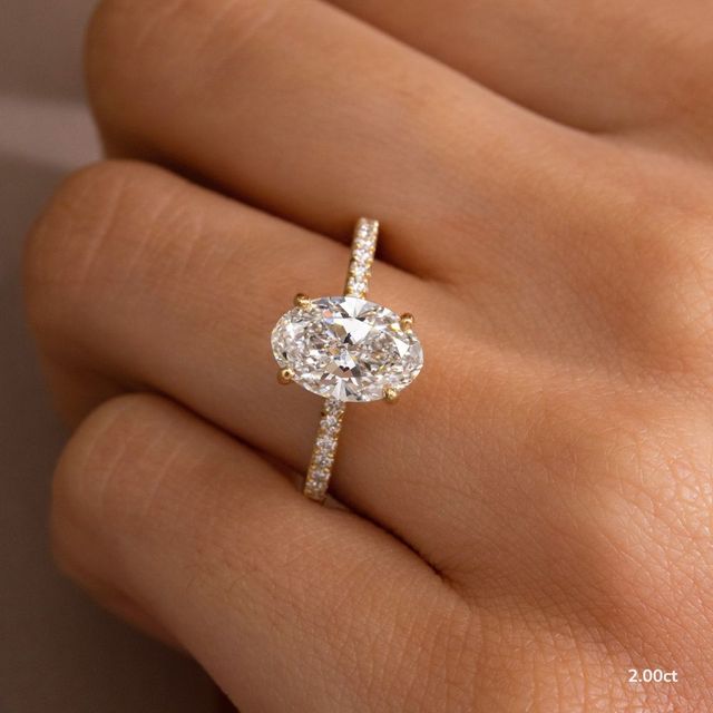 Jessica Yellow Gold Pave Engagement Ring