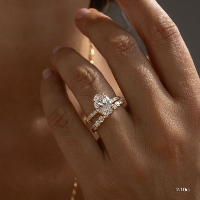 Jessica Yellow Gold Pave Engagement Ring