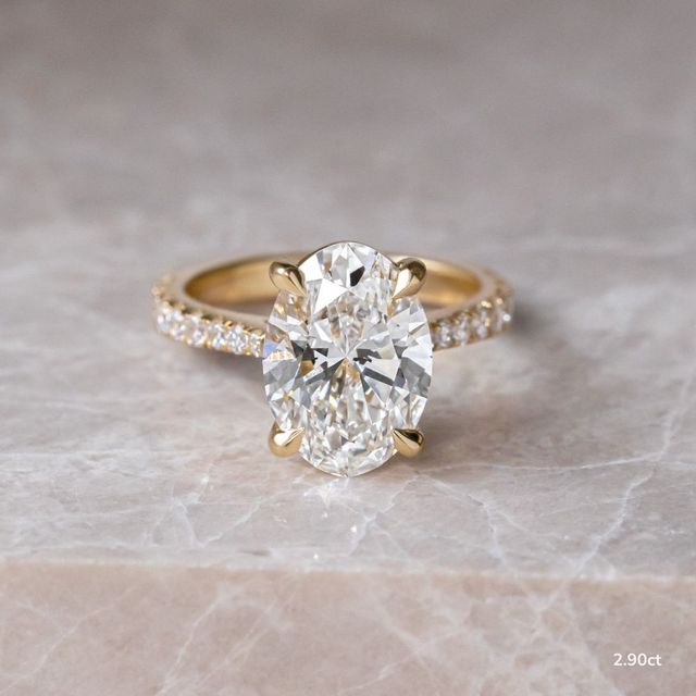 Florian Yellow Gold Pave Engagement Ring