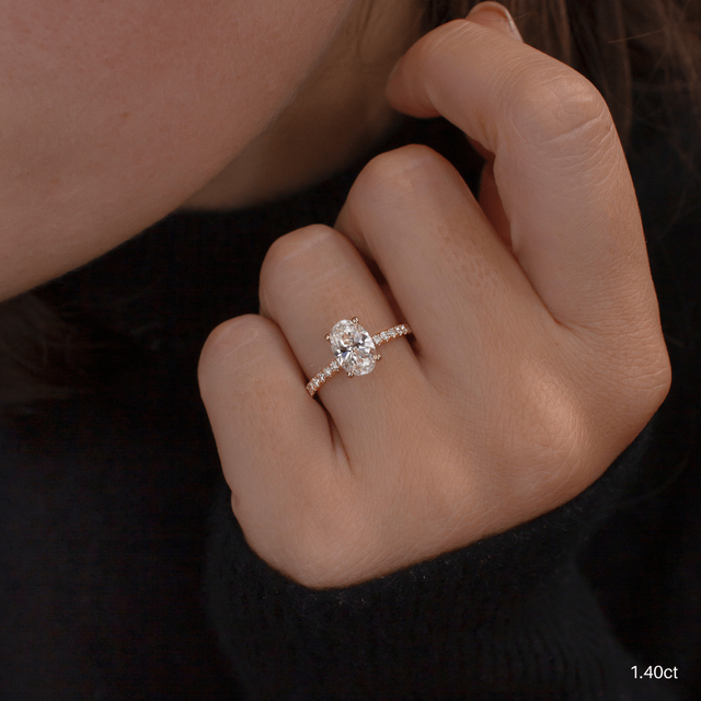 Jessica Yellow Gold Pave Engagement Ring