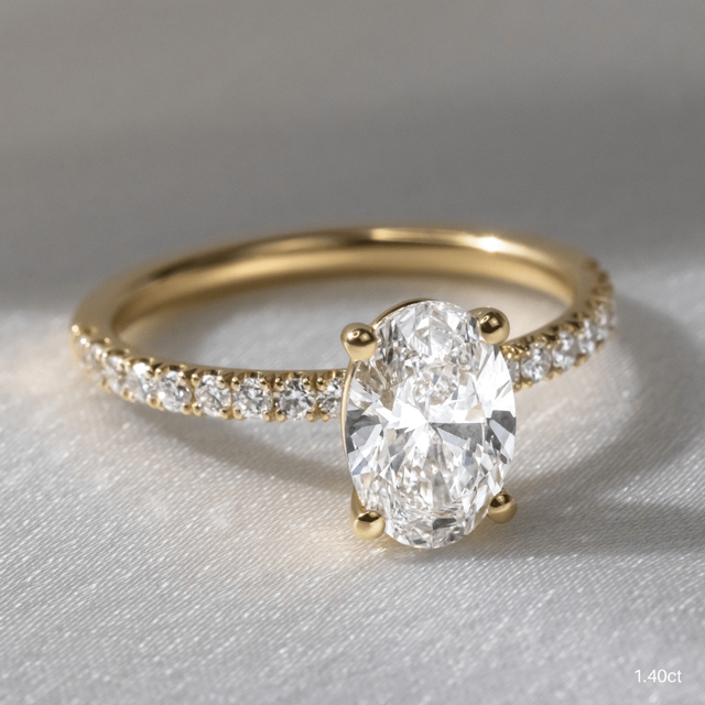 Jessica Yellow Gold Pave Engagement Ring