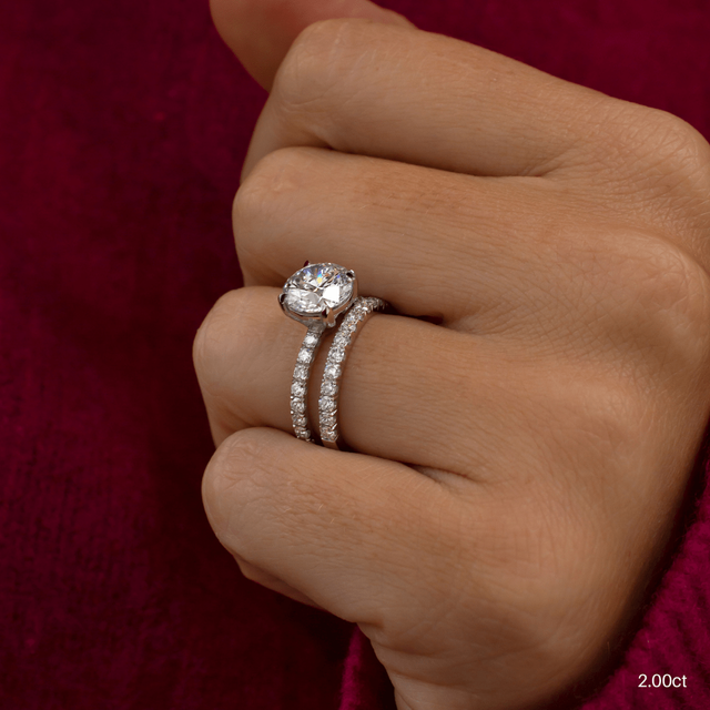 Laila White Gold Pave Engagement Ring
