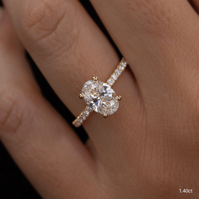 Jessica Yellow Gold Pave Engagement Ring