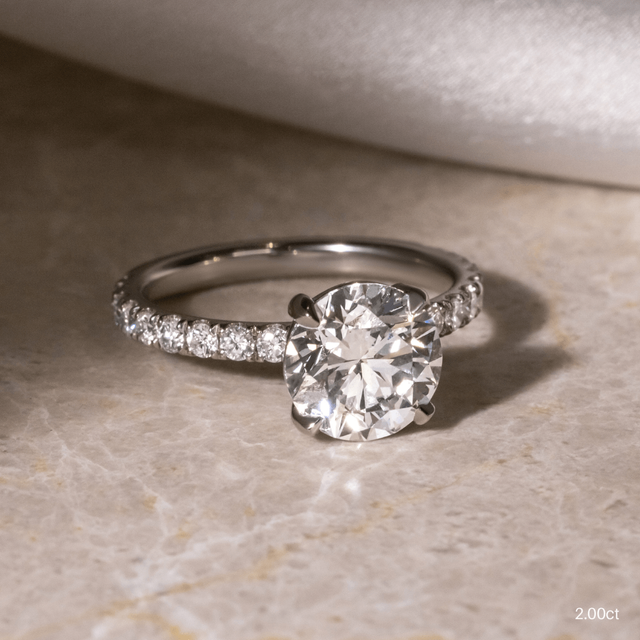 Laila White Gold Pave Engagement Ring