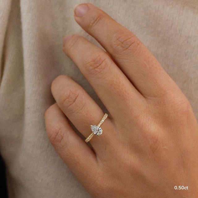 Florian Yellow Gold Pave Engagement Ring