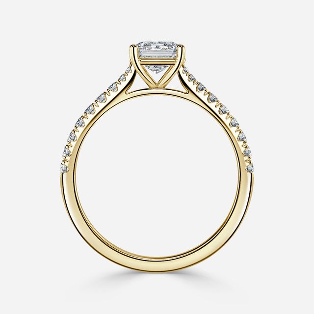 Florian Yellow Gold Pave Engagement Ring