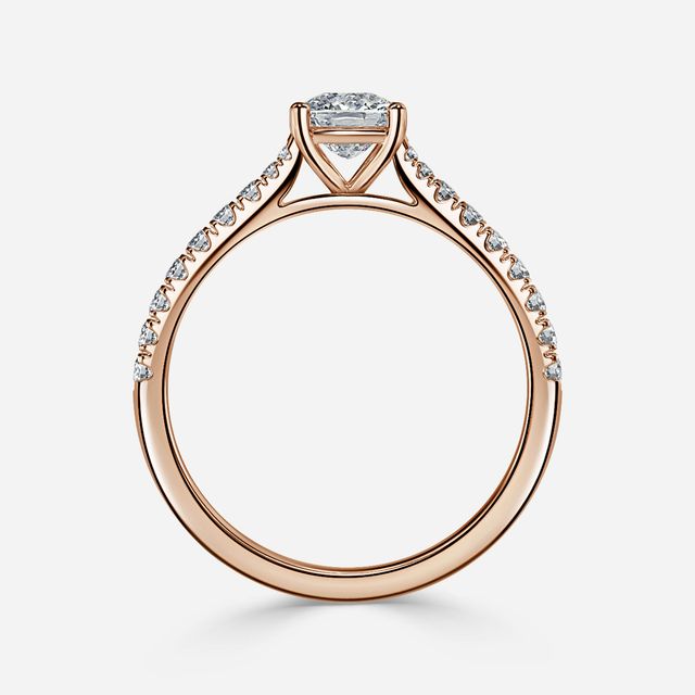 Florian Rose Gold Pave Engagement Ring