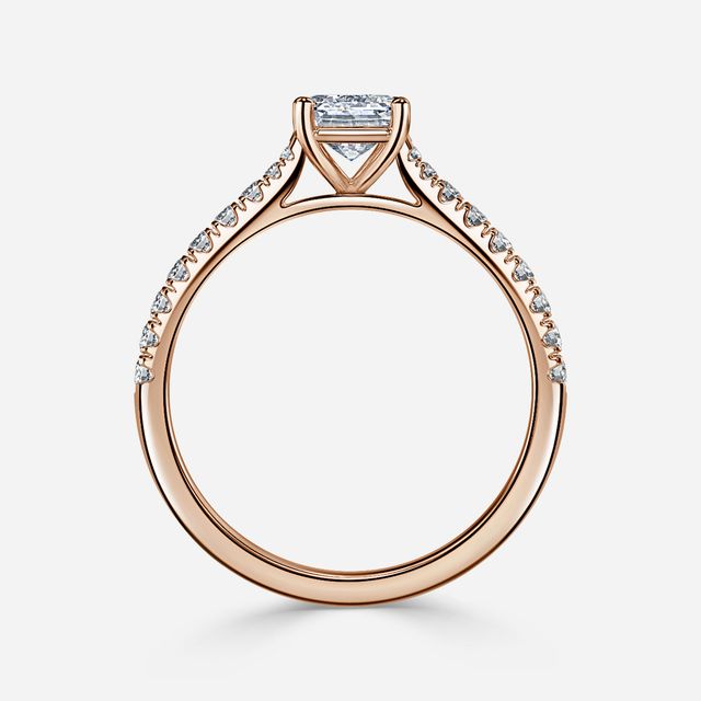 Florian Rose Gold Pave Engagement Ring