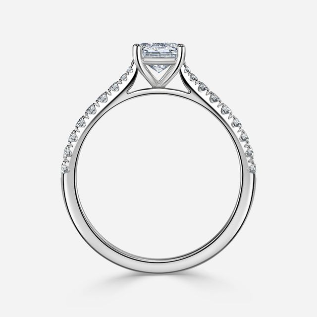 Florian White Gold Pave Engagement Ring