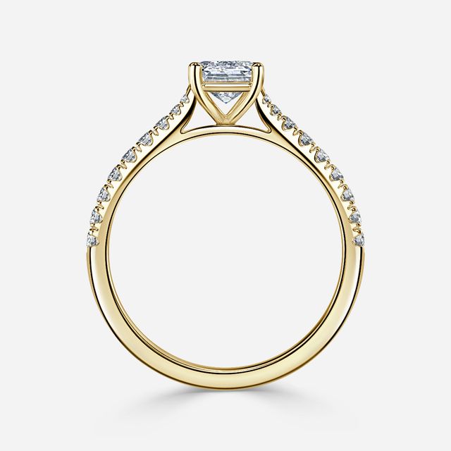 Florian Yellow Gold Pave Engagement Ring
