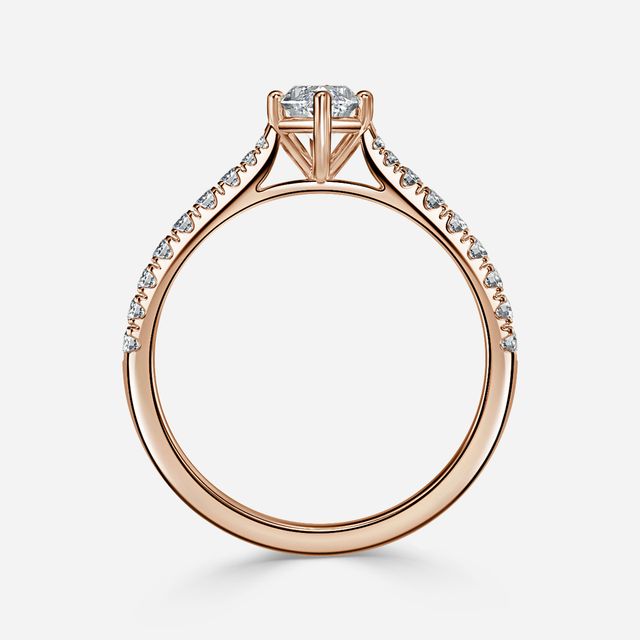 Florian Rose Gold Pave Engagement Ring