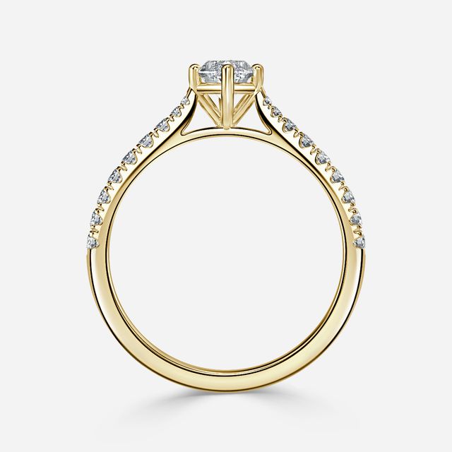 Florian Yellow Gold Pave Engagement Ring