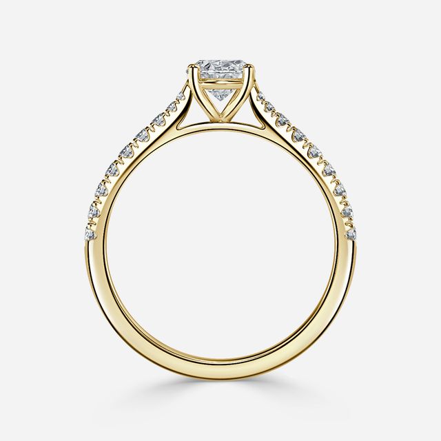 Florian Yellow Gold Pave Engagement Ring