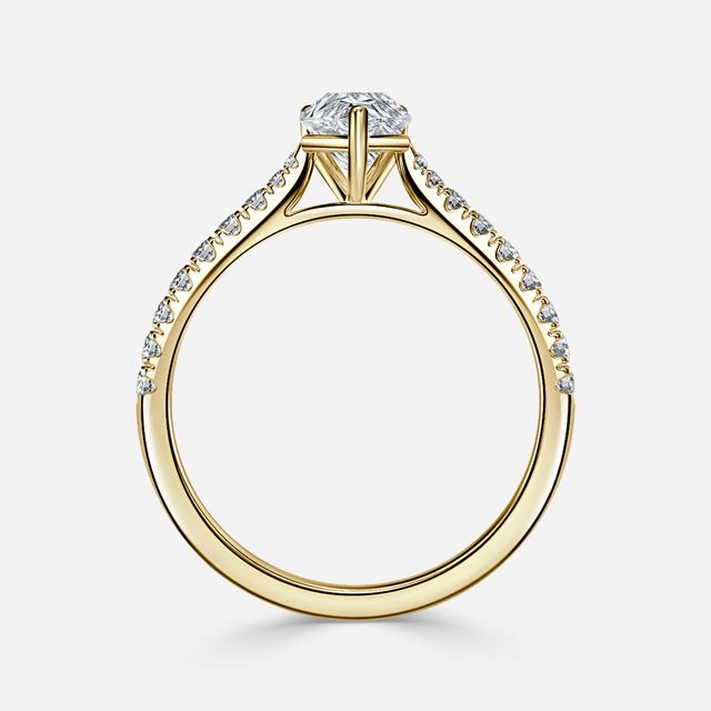 Florian Yellow Gold Pave Engagement Ring