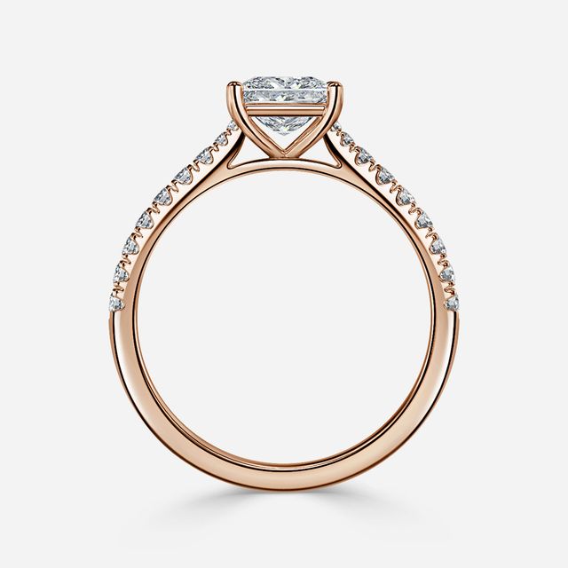 Florian Rose Gold Pave Engagement Ring
