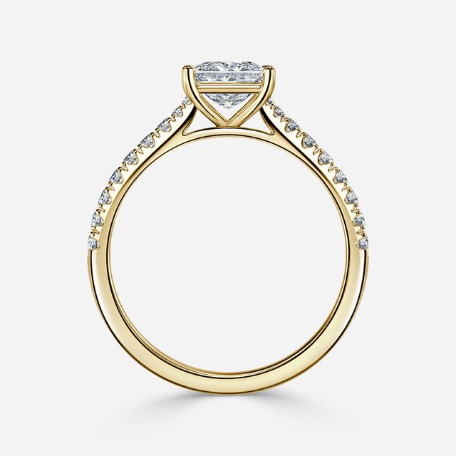 Florian Yellow Gold Pave Engagement Ring