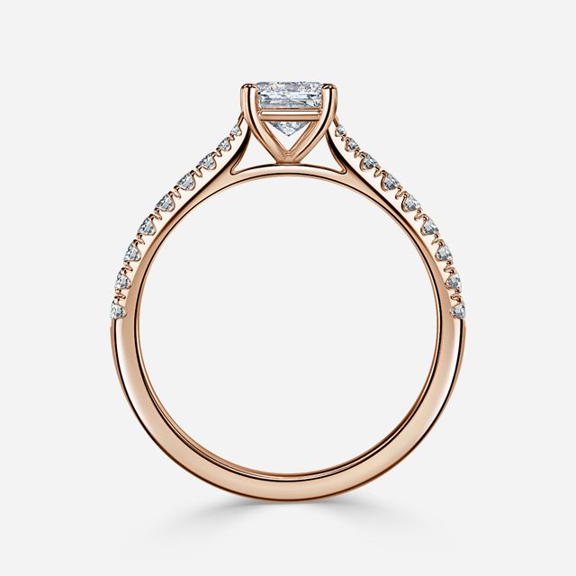 Florian Rose Gold Pave Engagement Ring